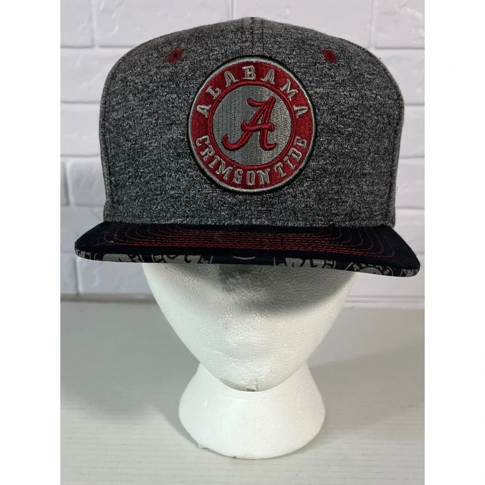 Zephyr Alabama Crimson Tide‎ Hat Mens OSFM Gray Snapback NCAA Flat Bill Cap
